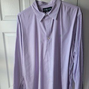 Polo by Ralph Lauren Purple & White Stripe Dress Shirt